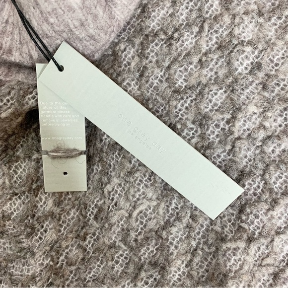 Anthropologie One Grey Day Sweater Turtleneck Knit Mohair Wool Size Small - Picture 12 of 16